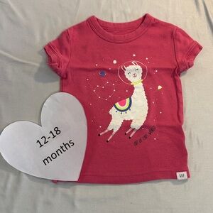 GAP Kids - Short sleeve Red Space Llama Tee/T-shirt